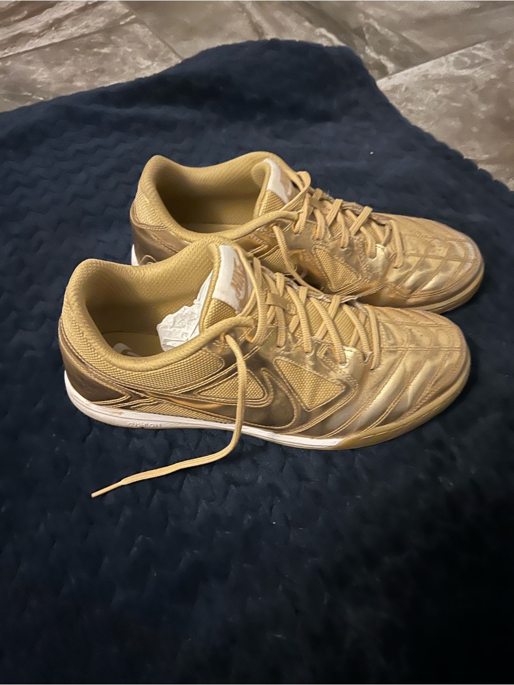 Nike Men’s Athletic Shoes in Gold and White Accent